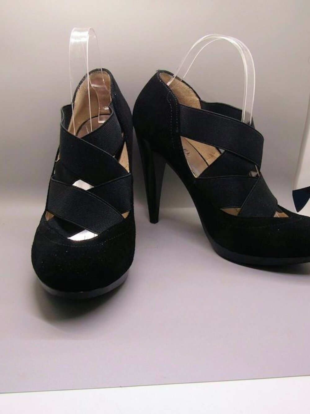 Michael Kors Jillian pump suede strappy high heel stiletto shoes black sz 9.5 M